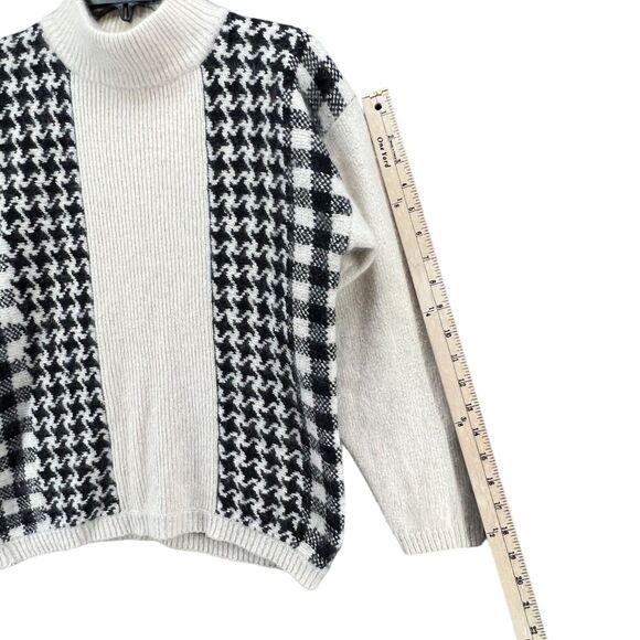 Vintage Glory B by Gloria Furman Sweater Womens Small Houndstooth Silk Angora - Picture 8 of 13